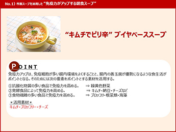 �@ 市販スープを活用した“免疫力がアップする朝食スープ”「キムチでピリ辛 ブイヤベーススープ」